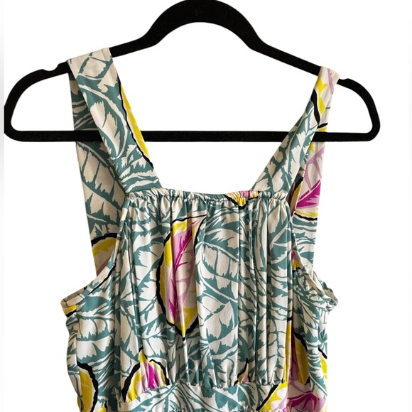 NWT Theory Sahara Caribbean Maxi Silk Dress Teal Multi $365 Size 6 - Picture 2 of 9